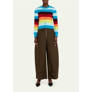 NEW CHRISTOPHER JOHN ROGERS striped cropped cardigan in splash multi